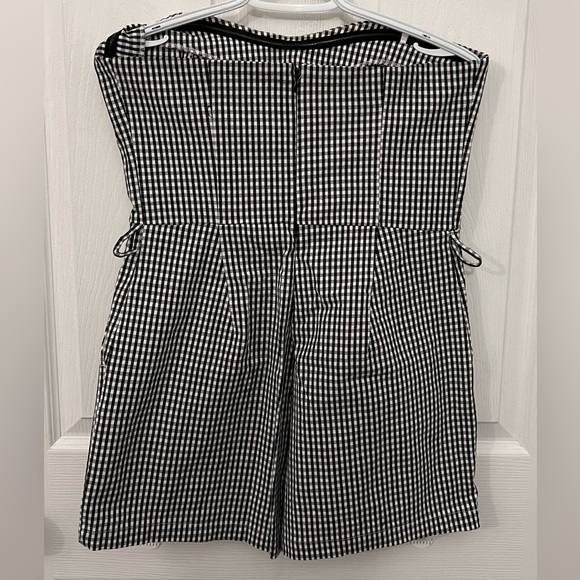 Gingham strapless romper - Picture 5 of 5